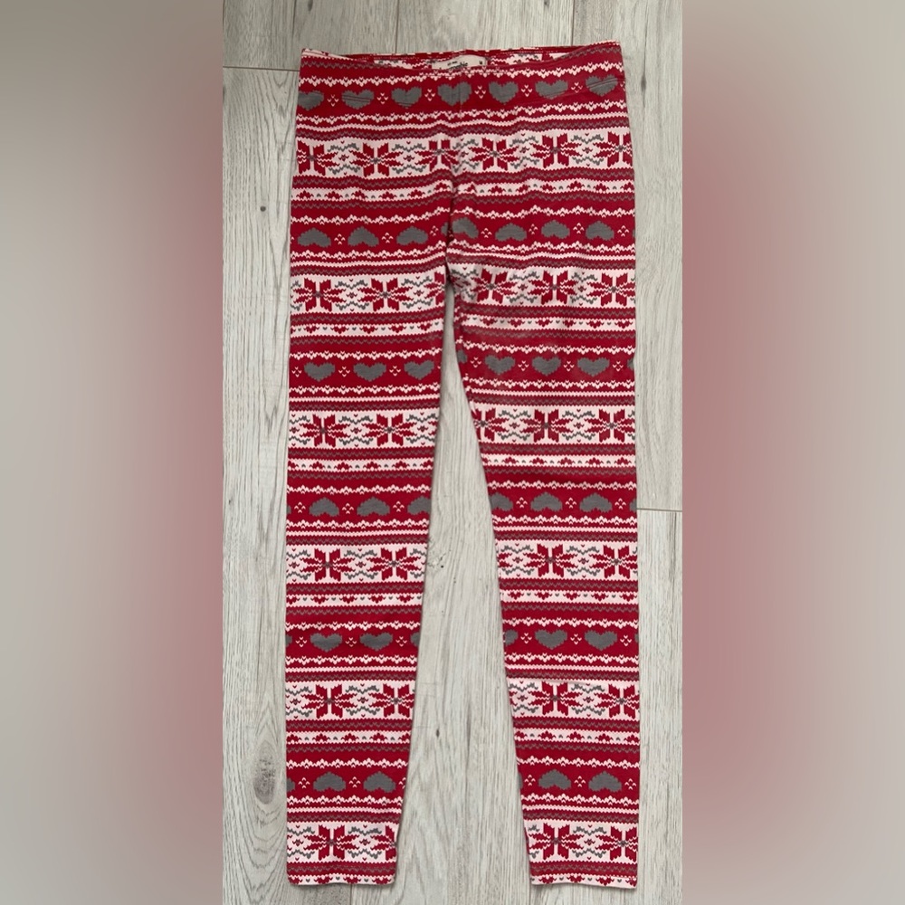 Abercrombie Kids Hearts Cotton Stretch Leggings Pants Size Medium